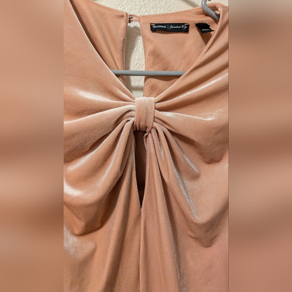 River Island Pink Micro Velvet Dress - Picture 6 of 7